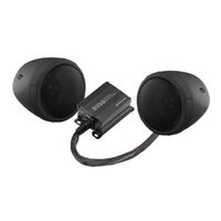 SPEAKERS MARINE BLACK 600 WATT MOTORCYCLE/ATV SOUND SYSTEM W/BLUETOOTH AUDIO STREAMING, 1 PAIR OF 3"