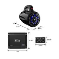 AMPLIFIERS MARINE BPS4B, MRWT40RGB.4, 500W WAKETOWER (SOLD SINGLE)