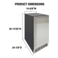 ICEMAKER 15" INDOOR STAINLESS