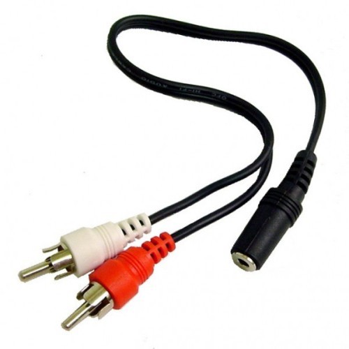 ADAPTER "Y" 3.5MM ST JACK/2-RCA PLUGS