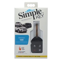 SIMPLE KEY FORD/LINCOLN/MERCURY/ MAZDA OEM REPLACEMENT/TRANSPONDER REMOTE KEY - 4-BUTTON HIGH SECURI