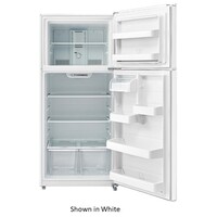 REFRIGERATOR 18 CF BLACK TOP MOUNT REVERSABLE DOOR 3 GLASS SHELVES