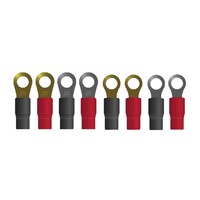 BUTT CONNECTORS 0 GA. 5/16" BLACK GOLD RING TERMINAL, 20 PCS  (K10)