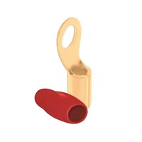 BUTT CONNECTORS 0 GA. 5/16" RED GOLD RING TERMINAL, 20 PCS, POLYBAG  (K10)