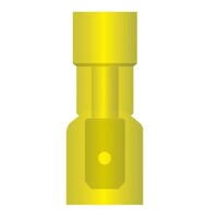 BUTT CONNECTORS 12-10 GA YELLOW PRE INSULATED MALE CONNECTOR NYLON  (B12)