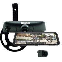 KIT 2021 FORD BRONCO 1080P HD MIRROR WITH DVR FRONT LEFT CAMERA AND BACK UP CAMERA; INCLUDES 3 ADAPT