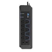 SURGE PROTECTOR 8 OUTLET WITH USB - BLACK