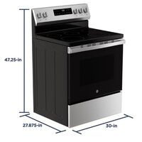 RANGE 5.3 CF ELECTRIC STAINLESS ESTAR CRISP MODE 5 BURNER ELEMENT POWER BOIL EXPRESS PREHEAT