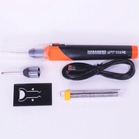 SOLDERING HEATING TOOL WITH 1 FINE POINT AND HOT CHISEL TIP, SOLDER, STAND AND CHARGING CABLE