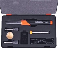 SOLDERING HEATING TOOL W/CASE. 3 SOLDERING TIPS FINE POINT, HOT CHISEL TIP/CONE TIP SOLDER, STAND/CH