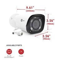 CAMERA 2MP IP EDGE LNE, MID SIZE BULLET, VARIFOCAL 2.7-12MM MOTORIZED LENS