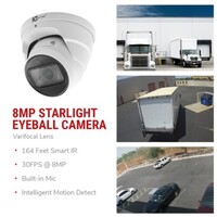 CAMERA 8MP IP INDOOR/OUTDOOR SMALL SIZE VANDAL EYEBALL DOME VAIFOCAL 2.7 - 13.5MM LENS 164 FEET IR P