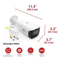 CAMERA 4MP IP INDOOR/OUTDOOR MID SIZE BULLET FIXED 2.8MM LENS 131 FEET LED/ACTIVE DETERRENT