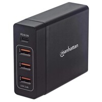 CHARGING STATION (1)USB-C PD UP TO 60 W (3)USB-A CHARGING PORTS SHARING 12 W/2.4A BLACK