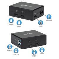 DOCKING CONVERTER MULTIPORT (1)HDMI PORT (1)USB-C PD PORT (1)USB-C (2)USB 3.2 GEN 1 TYPE-A