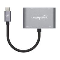 CONVERTER USB 3.2 TYPE-C MALE TO HDMI 4K30HZ/VGA 1080P60HZ/USB-A(5 GBPS) AND USB-C PD CHARGING
