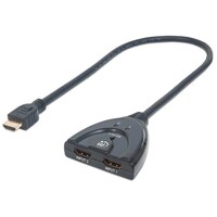 SWITCH HDMI 2 PORT 1080P INTEGRATED CABLE BLACK