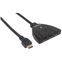 SWITCH HDMI 1X3 4K60HZ USB POWERED - INTEGRATED CABLE  BLACK