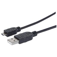 CABLE USB 2.0 TYPE-A MALE TO MICRO-B MALE 480 MBPS 3 FT BLACK