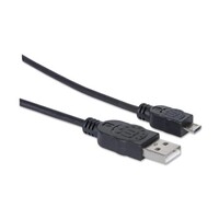 CABLE USB 2.0 TYPE-A MALE TO MICRO-B MALE 480 MBPS 3 FT BLACK