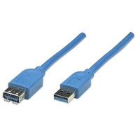 CABLE USB 3.2 GEN 1 TYPE-A MALE TO TYPE-A FEMALE 5 GBPS 6.5 FT BLUE