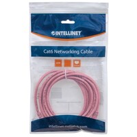 CABLE CAT6 BOOTED PINK 1FT