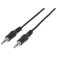 CABLE 3.5 MM STEREO MALE TO MALE BLACK 6 FT