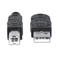 CABLE USB 2.0 TYPE-A MALE TO TYPE-B MALE 480 MBPS 15 FT BLACK