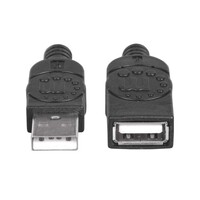 CABLE USB 2.0 TYPE-A MALE TO TYPE-A FEMALE 480 MBPS 6 FT BLACK