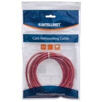 CABLE CAT6 BOOTED RED 3FT