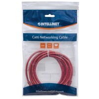 CABLE CAT5E BOOTED RED 0.5FT