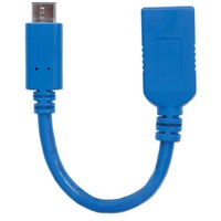 CABLE USB 3.2 GEN 1 TYPE-C MALE TO TYPE-A FEMALE 6 IN BLUE
