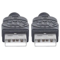 CABLE USB 2.0 TYPE-A MALE TO TYPE-A MALE  3 FT BLACK