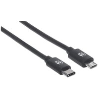 CABLE USB 2.0 TYPE-C MALE TO MICRO-B MALE 6 FT BLACK