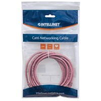 CABLE CAT6 BOOTED PINK 10FT