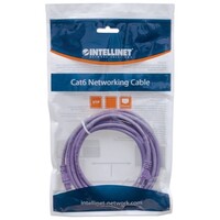 CABLE CAT6 BOOTED PURPLE 1FT