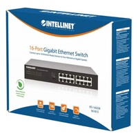 SWITCH 16 PORT GIGABIT MANUAL EXTEND SWITCH AT 10MBPS DESKTOP FORMAT AND  INCL RACKMOUNT BRACKETS