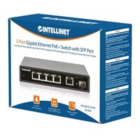 SWITCH 5 PORT (4)POE+ AND (1)SHARED UPLINK SFP/RJ45 91 W BUDGET DESKTOP FORMAT AND WALL-MOUNTABLE