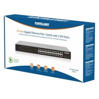 SWITCH 24 PORT POE+ AND  2 SFP SLOTS POWER BUDGET 370 W RACKMOUNT