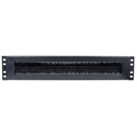 RACK PANEL 19" CABLE ENTRY WITH BRUSH INSERT 2U
