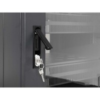 RACK CABINET 12U PRO LINE WITH INTEGRATED FANS 2 RACK SHELVES / CASTERS AND FEET / TEMPERED GLASS DO