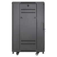 RACK CABINET 18U PRO LINE WITH INTEGRATED FANS 3 RACK SHELVES / CASTERS AND FEET / TEMPERED GLASS DO
