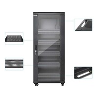 RACK CABINET 27U PRO LINE WITH INTEGRATED FANS 5 RACK SHELVES / CASTERS AND FEET / TEMPERED GLASS DO