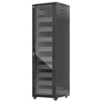 RACK CABINET 42U PRO LINE WITH INTEGRATED FANS 9 RACK SHELVES / CASTERS AND FEET / TEMPERED GLASS DO