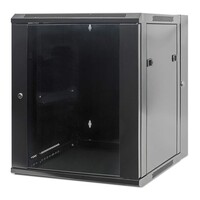 RACK CABINET WALL MOUNT 12U/21.7"D DOUBLE SECTION ASSEMBLED BLACK