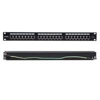 PATCH PANEL CAT6A SHEILDED 24-PORT 19" 1RU TOP-ENTRY PUNCH-DOWN BLOCKS BLACK