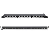 PATCH PANEL CAT6A SHEILDED 24-PORT 19" .5RU TOP-ENTRY PUNCH-DOWN BLOCKS BLACK
