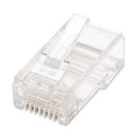 CONNECTOR RJ45 2-PRONG CAT5E 15MICRON GOLD FOR STRANDED WIRE 100PC JAR