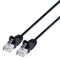 CABLE CAT6 SLIM BOOTED BLACK 1.5FT