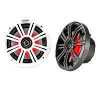 SPEAKER  6.5" MARINE COAXIAL SPEAKERS WITH 3/4" TWEETERS, LED, 4-OHM, CHARCOAL AND WHITE GRILLES